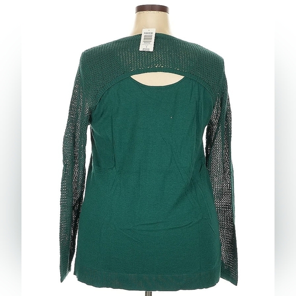 Torrid Peek Neck Cutout Green Sweater Top - Size 3X - Picture 3 of 6